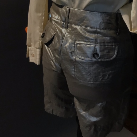 Vintage Luisa Cerano silver dress shorts size 6 - Picture 3 of 4